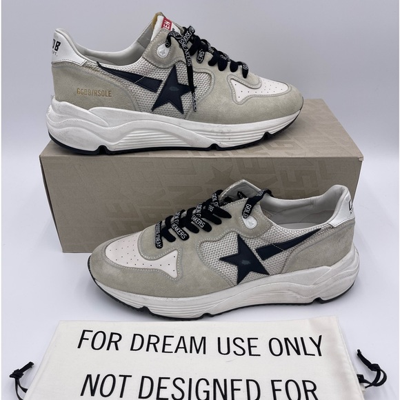 Golden Goose Running Sole in  gray suede and mesh with black leather star - Picture 7 of 9